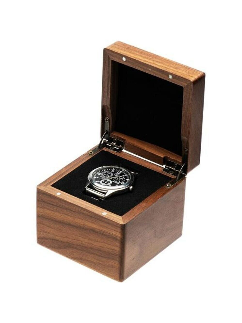 Walnut Wood Watch Box Display Holder Travel Storage Case Gift for Men Women